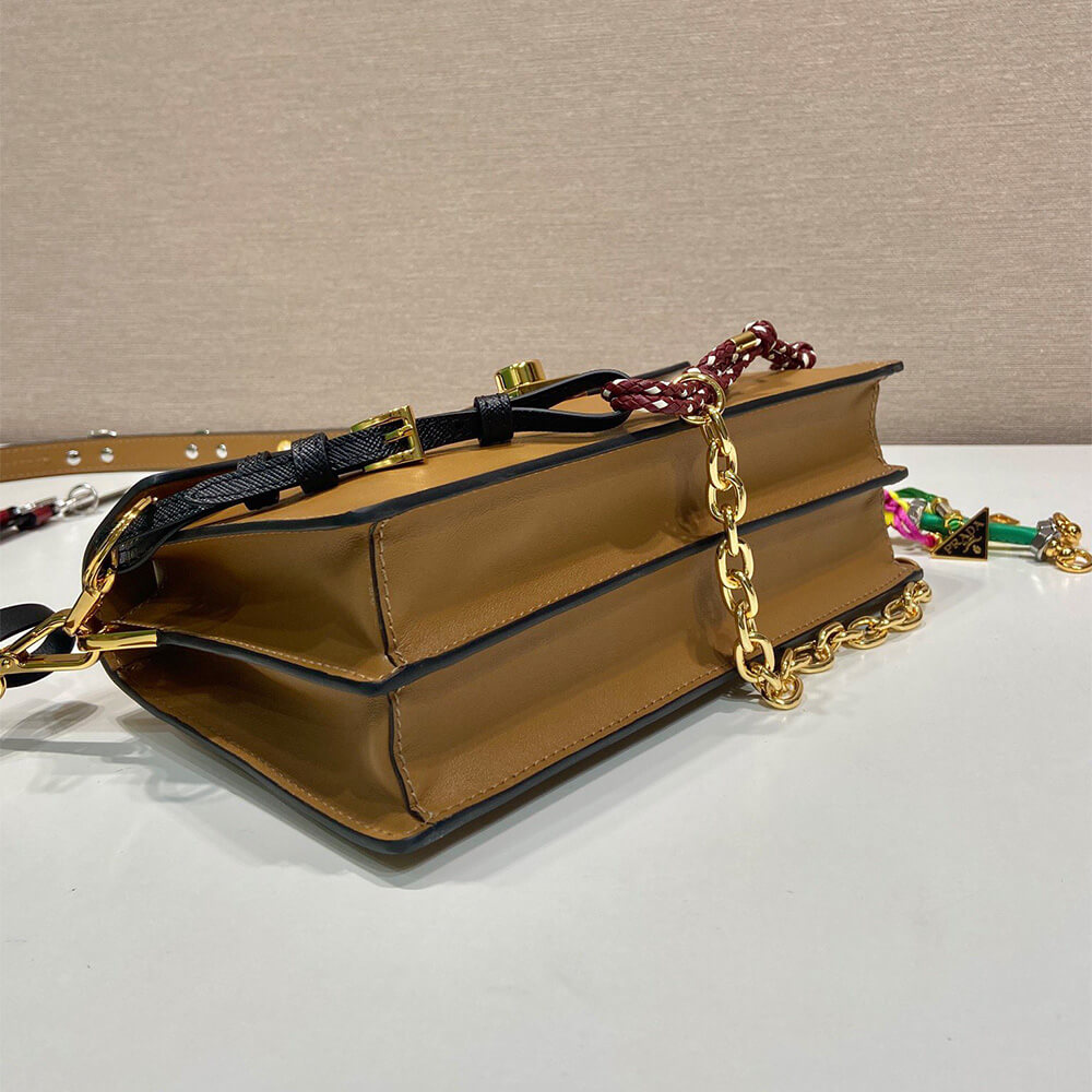 Prada Soft Sound small leather shoulder bag with charms(high-end grade) - Top Club