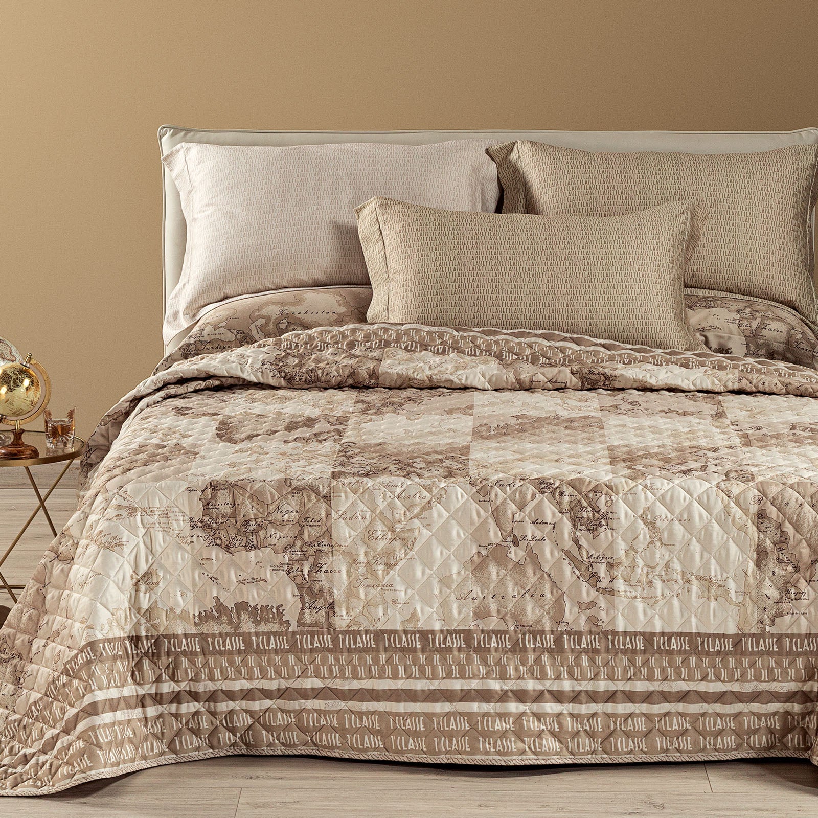 Copriletto Trapuntato In Raso Di Cotone Safari Patch Singolo Unica Caleffi