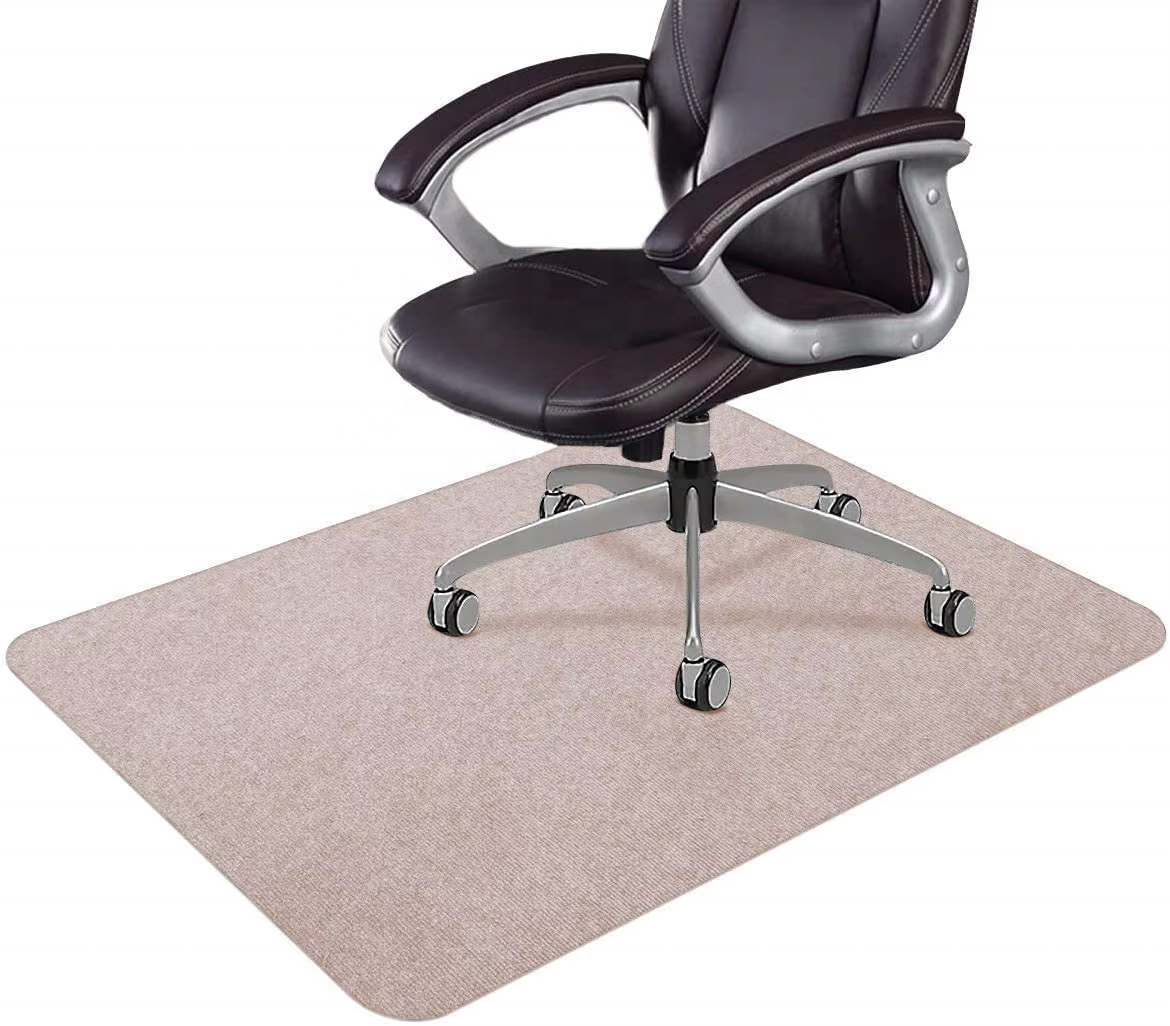 Household Polyester Napping Rectangle PVC Self Adhesive Non-slip Floor Protection Rug Carpet Office Chair Mat