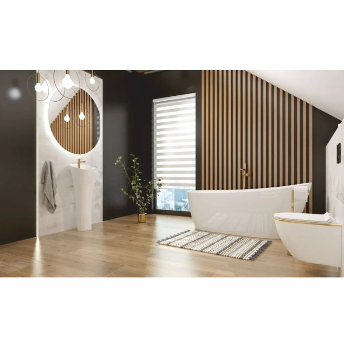 Luxury washbasin high gloss white H. 95 cm - Freestanding washbasin