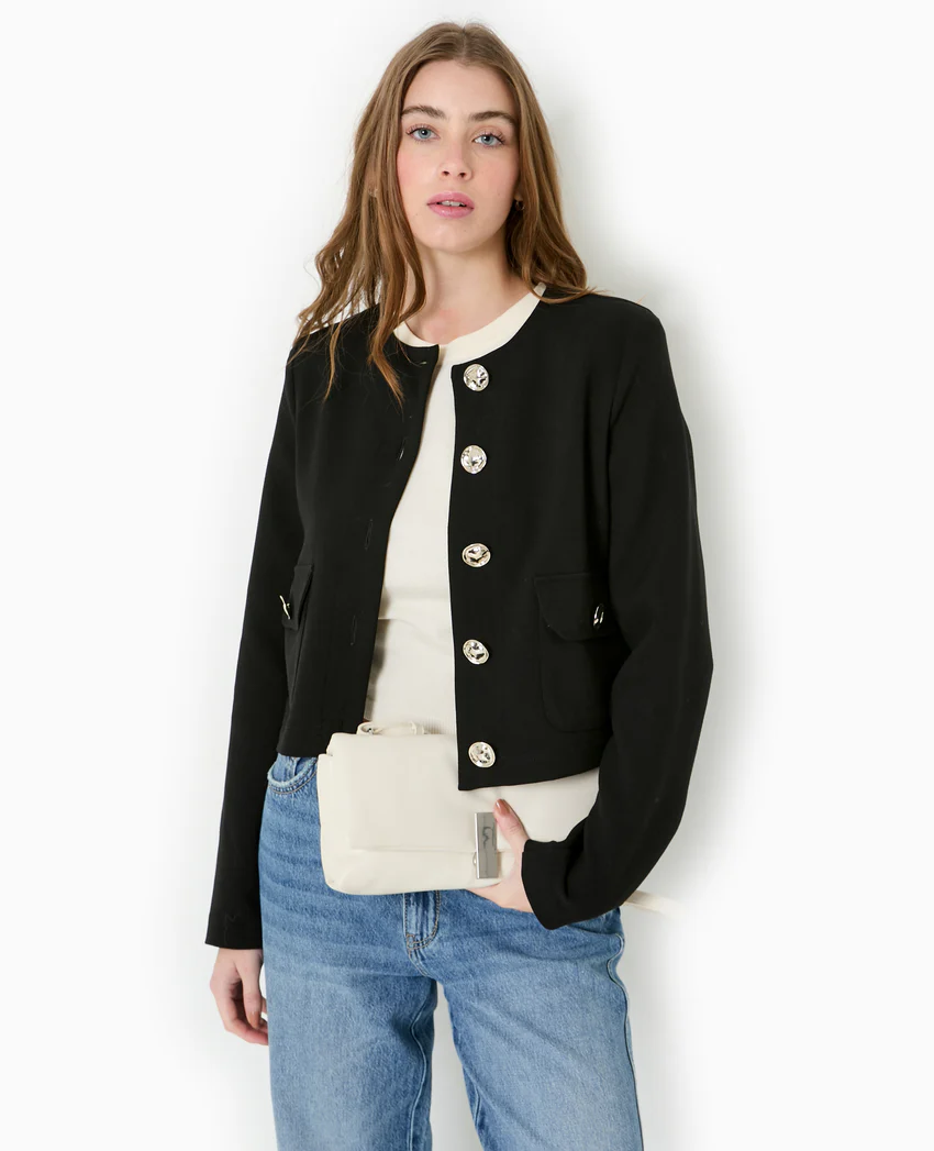 Pimkie Veste droite et courte avec boutons fantaisie