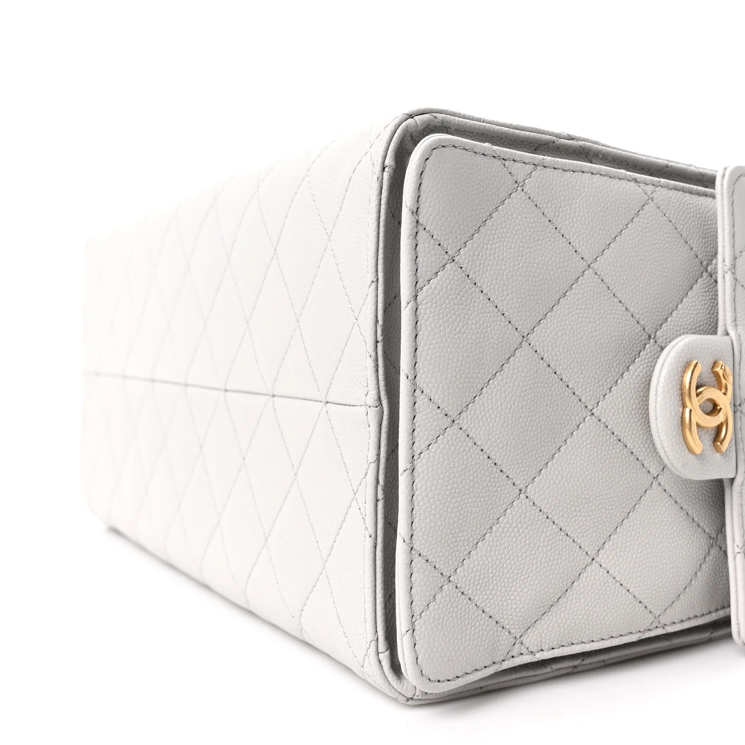 Caviar Quilted Medium Chanel 25 Handbag Light Gray - Top Club