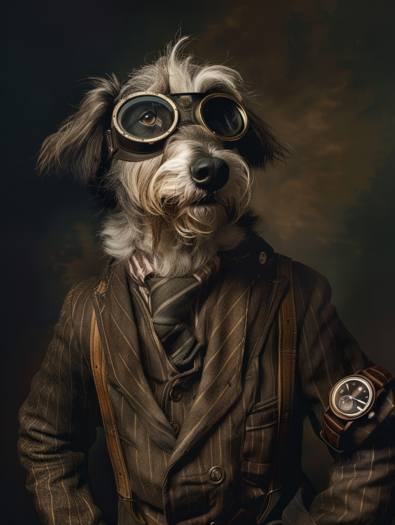 Canvas schilderij van een Gordon Setter Hond 100x200 cm