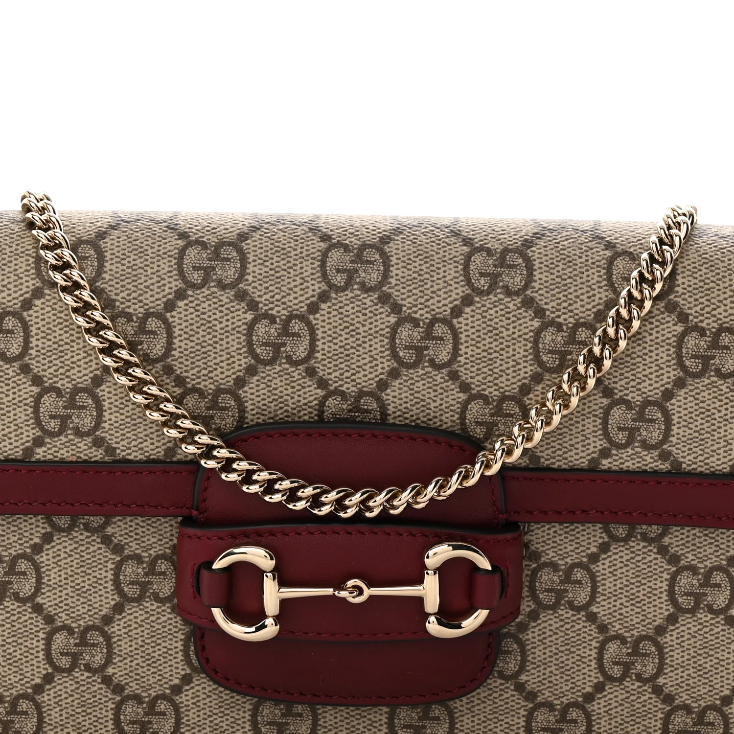 GG Supreme Monogram Azalea Calfskin Horsebit 1955 Mini Bag Beige Ebony Rosso Ancora - Top Club