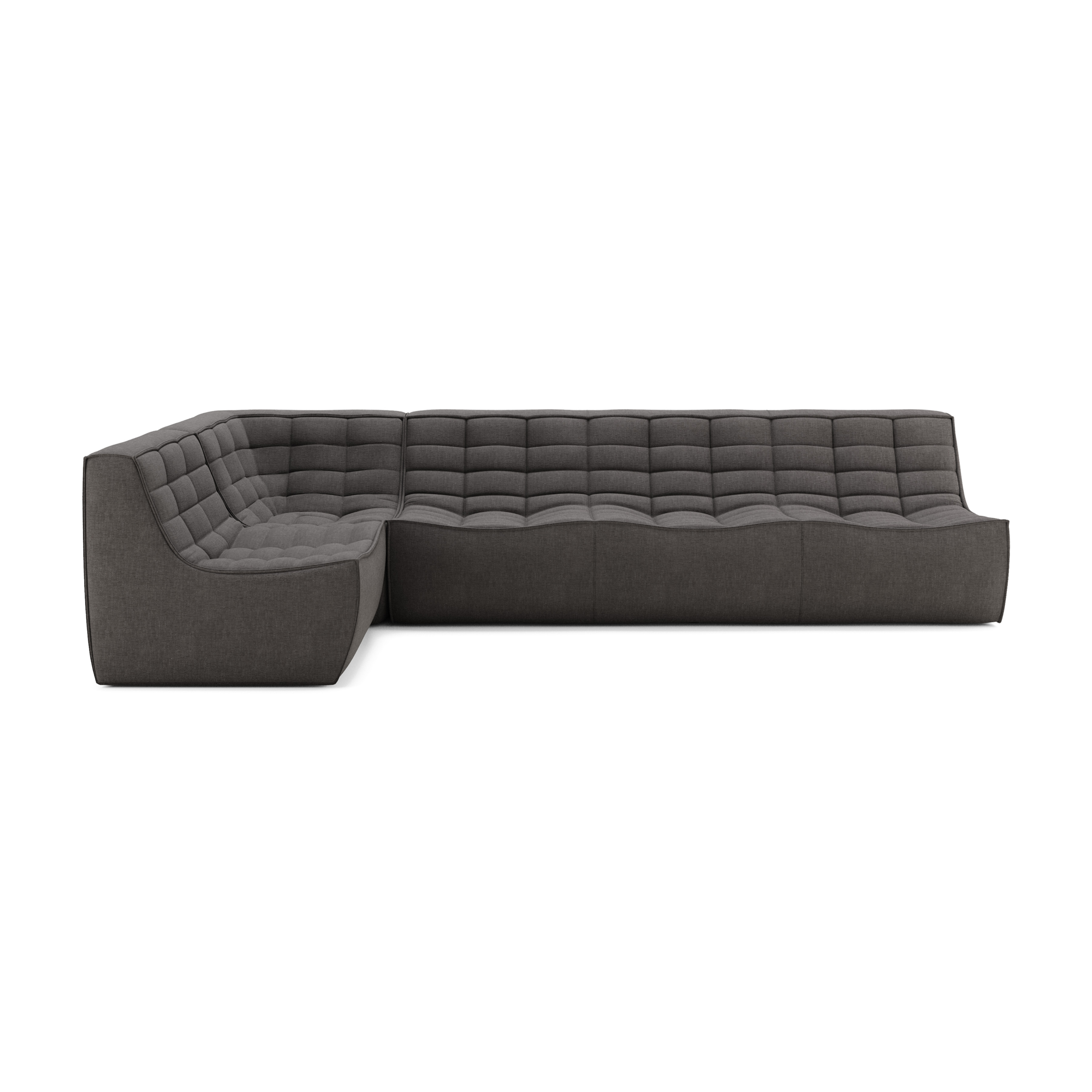 Modulaire bank N701 dark grey set 1 + 3 seat, 90° recht hoek