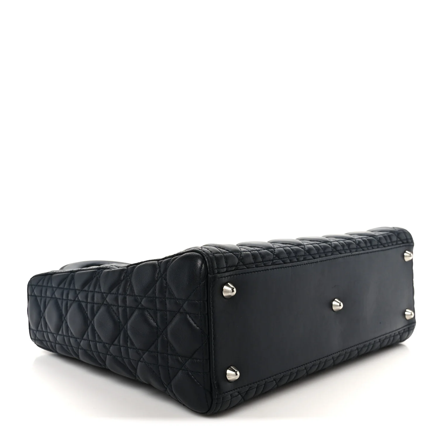 Lambskin Cannage Large Lady Dior Navy Blue - Top Club