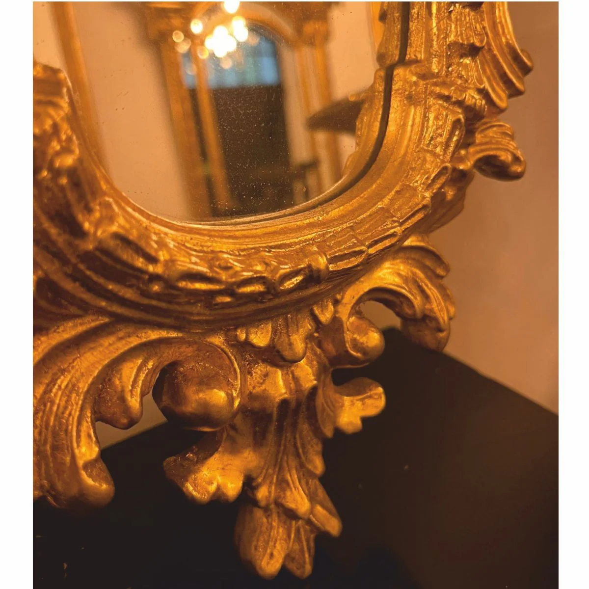 Baroque mirror gold H. 64 cm - Baroque style wall mirror