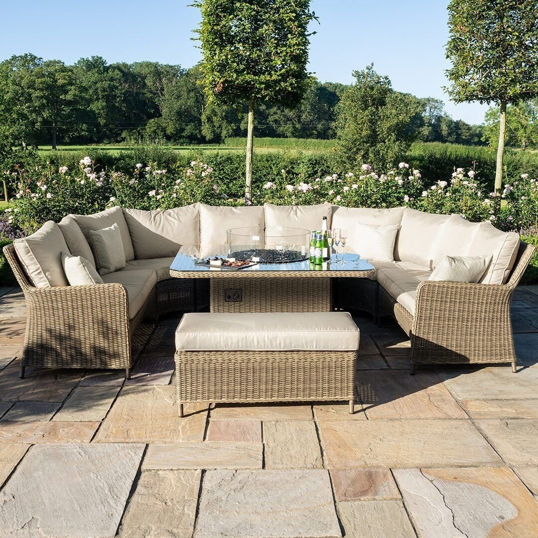 Royal U shaped sofa set with fireplace table