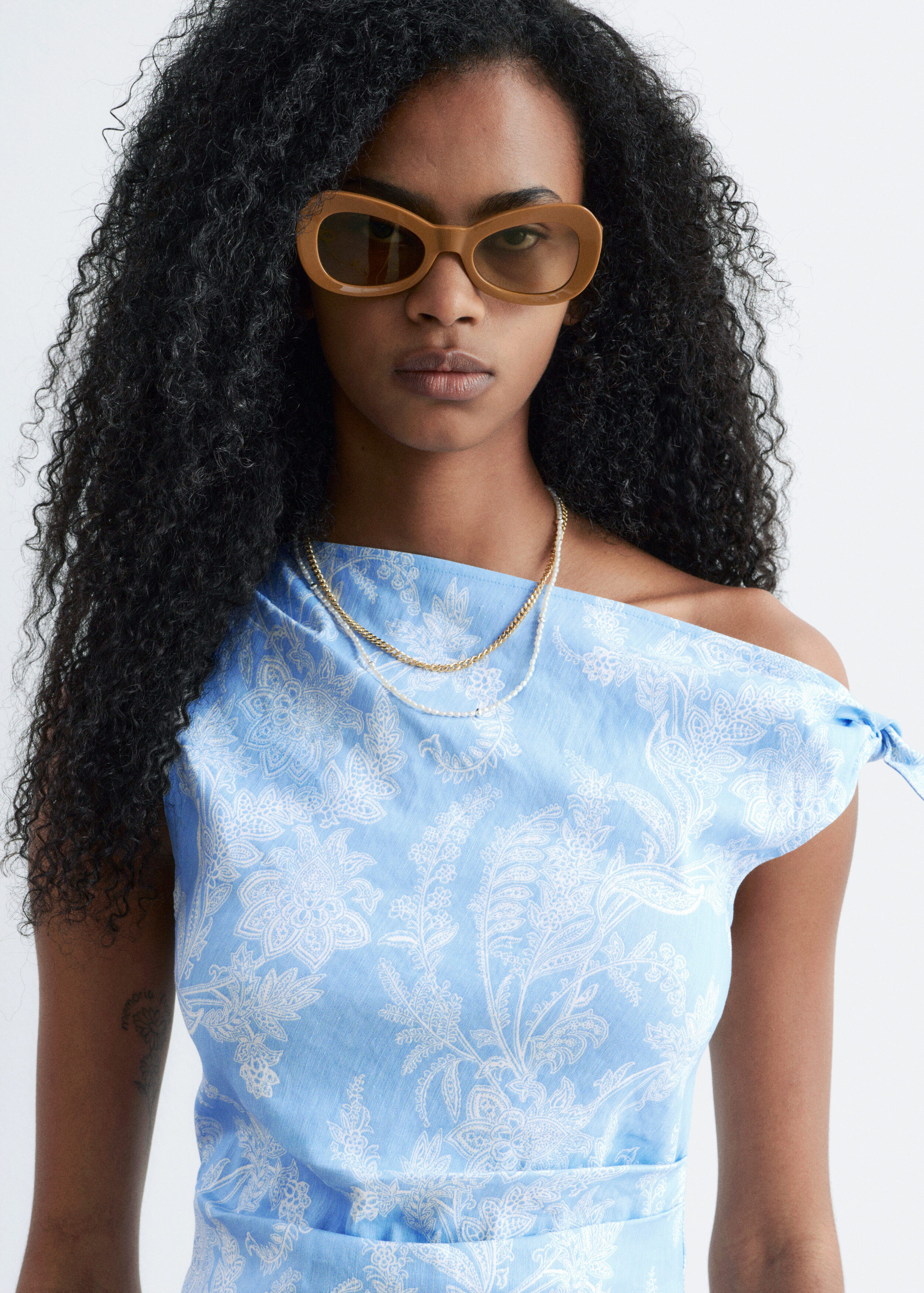& Other Stories ASYMMETRIC PAISLEY MIDI DRESS