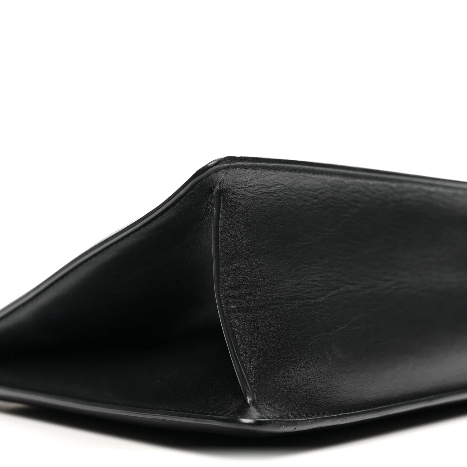 Smooth Calfskin Medium Clasp Shoulder Bag Black - Top Club