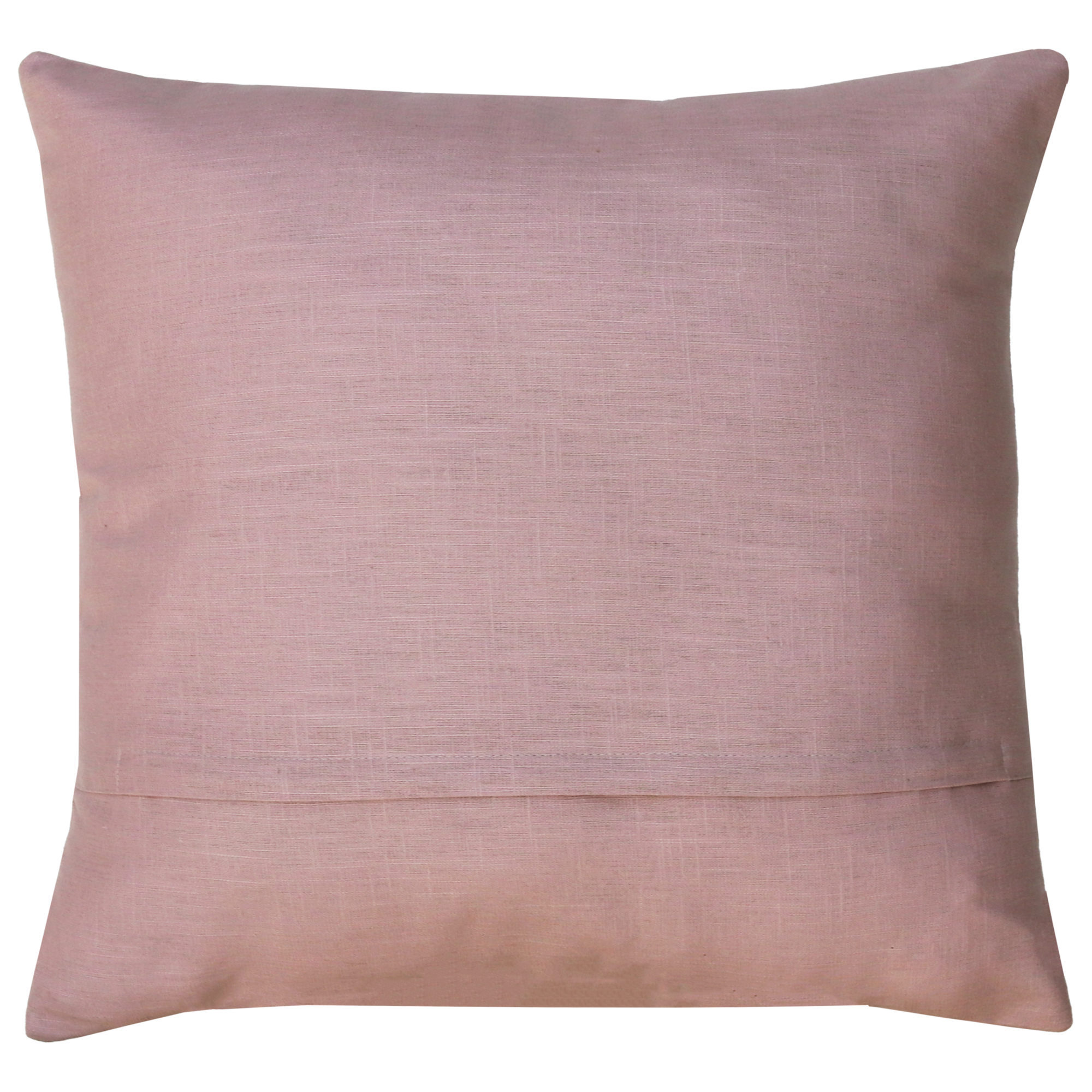 Sierkussen linnen streep dark chocolate roze 45x45 cm