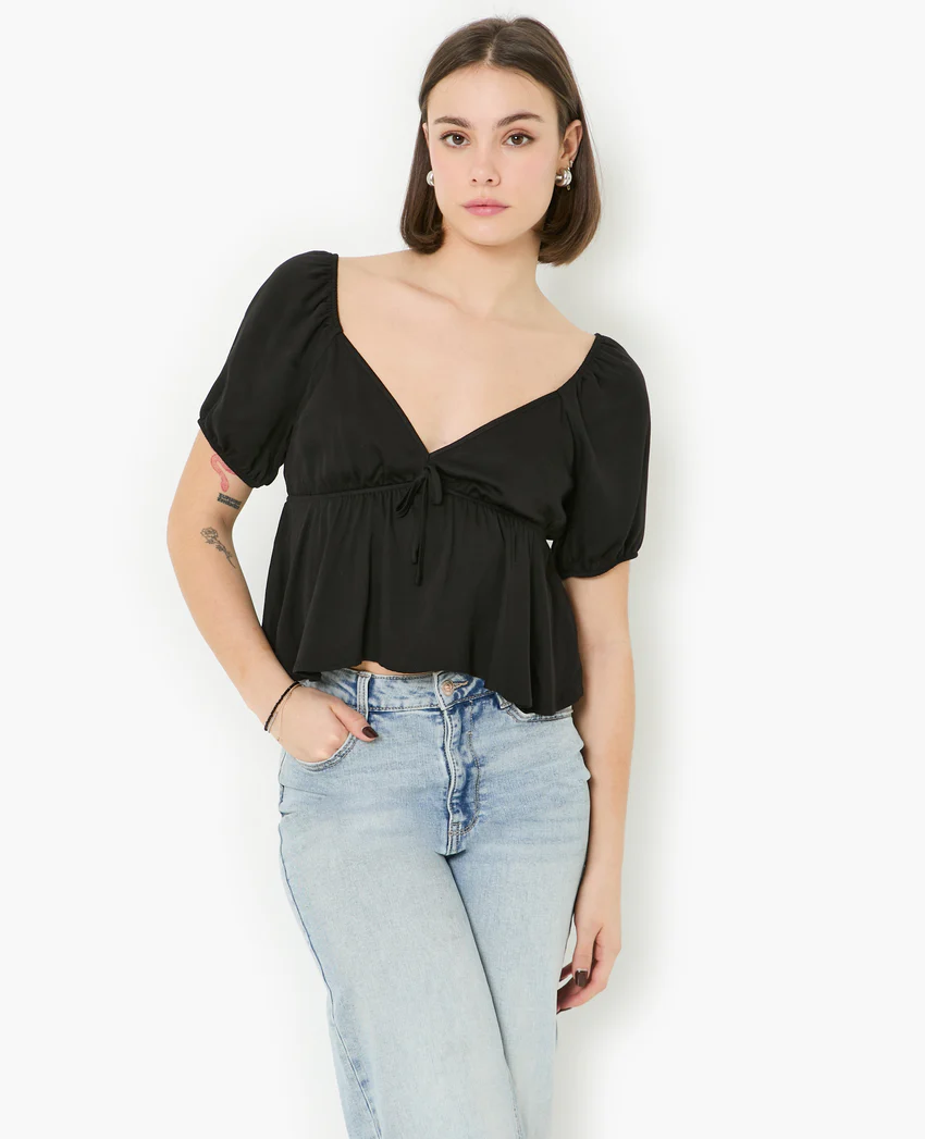 Pimkie Blouse encolure V avec nœud