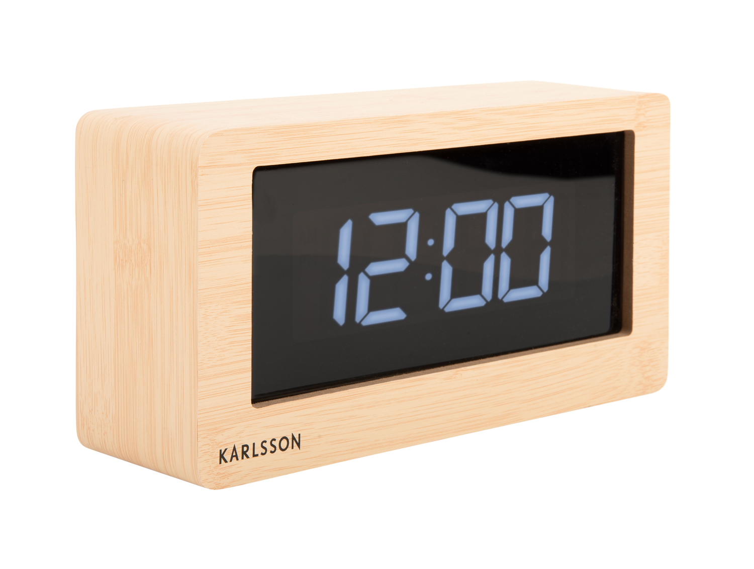 Table clock Boxed LED light wood veneer