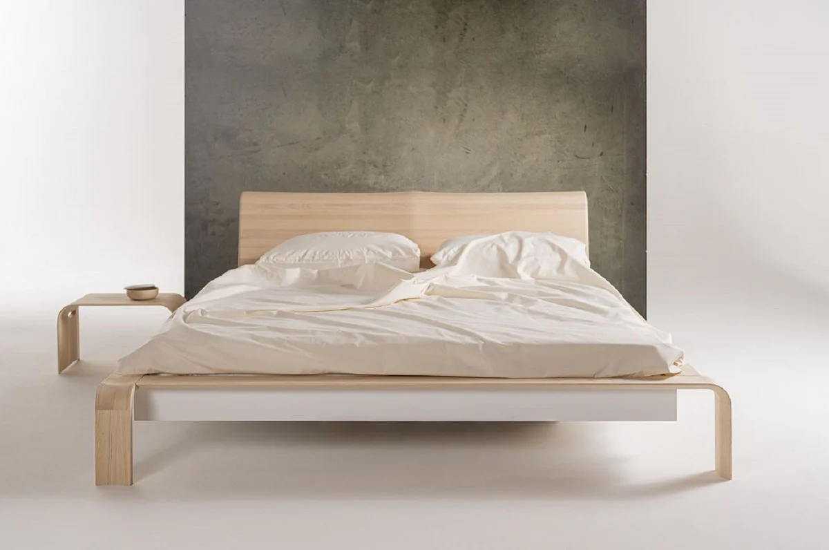 Luxury solid wood double bed natural colors - various sizes