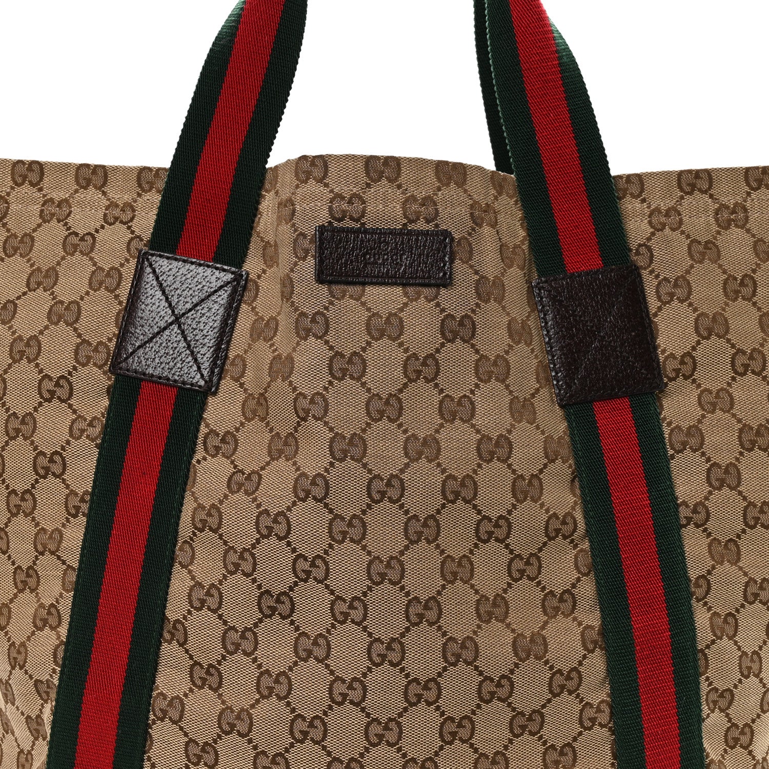 GG Monogram Medium Web Handle Vertical Tote Dark Brown - Top Club