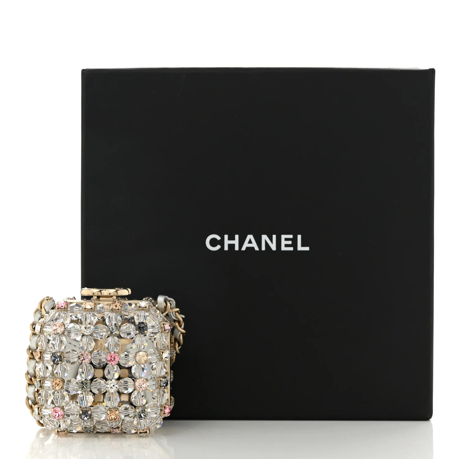 Metal Bead Crystal Minaudiere CC Mini Evening Bag Gold Multicolor - Top Club