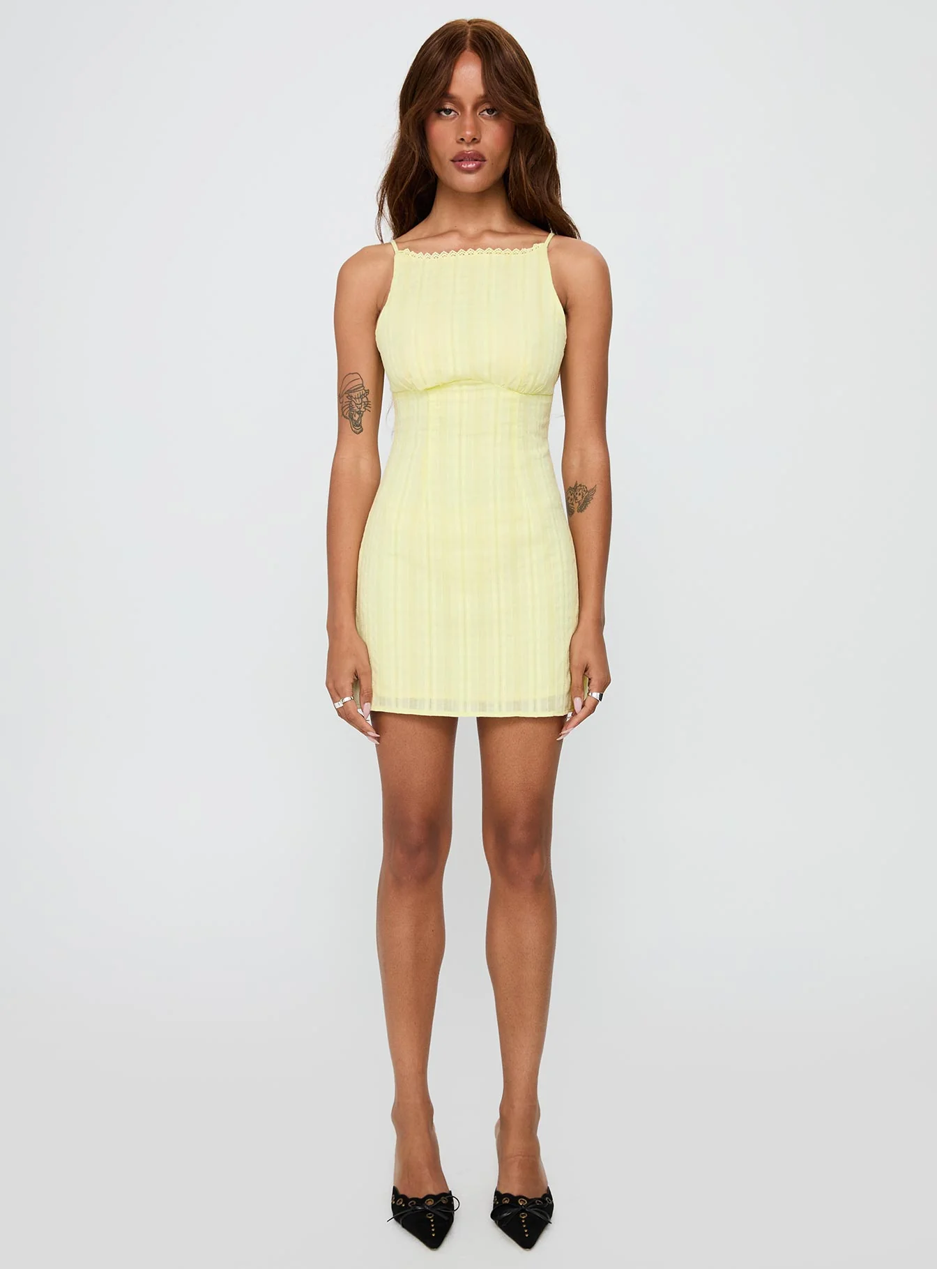 I Know Places Mini Dress Lemon