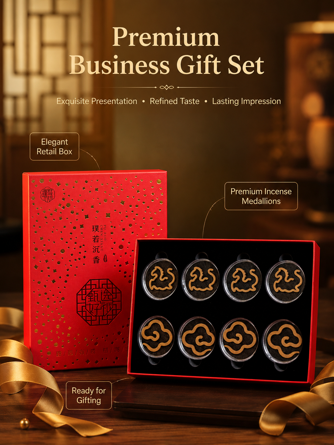 Premium Agarwood Incense Medallion Set – Ma Ta Xiang Yun Edition