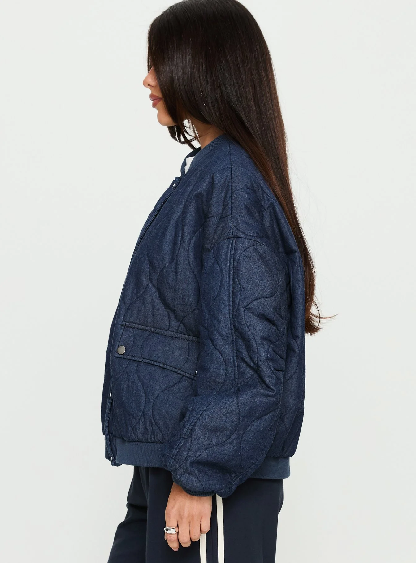 Stick Season Quilted Jacket Navy