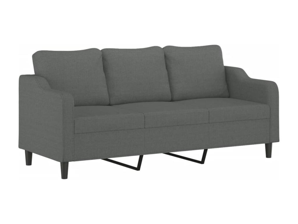 Sofá de 3 plazas de tela gris oscuro 180 cm - SLhLUZ1279bC
