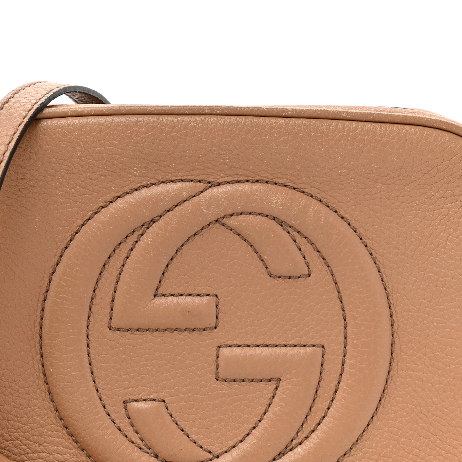 Pebbled Calfskin Small Soho Disco Bag Rose Beige - Top Club