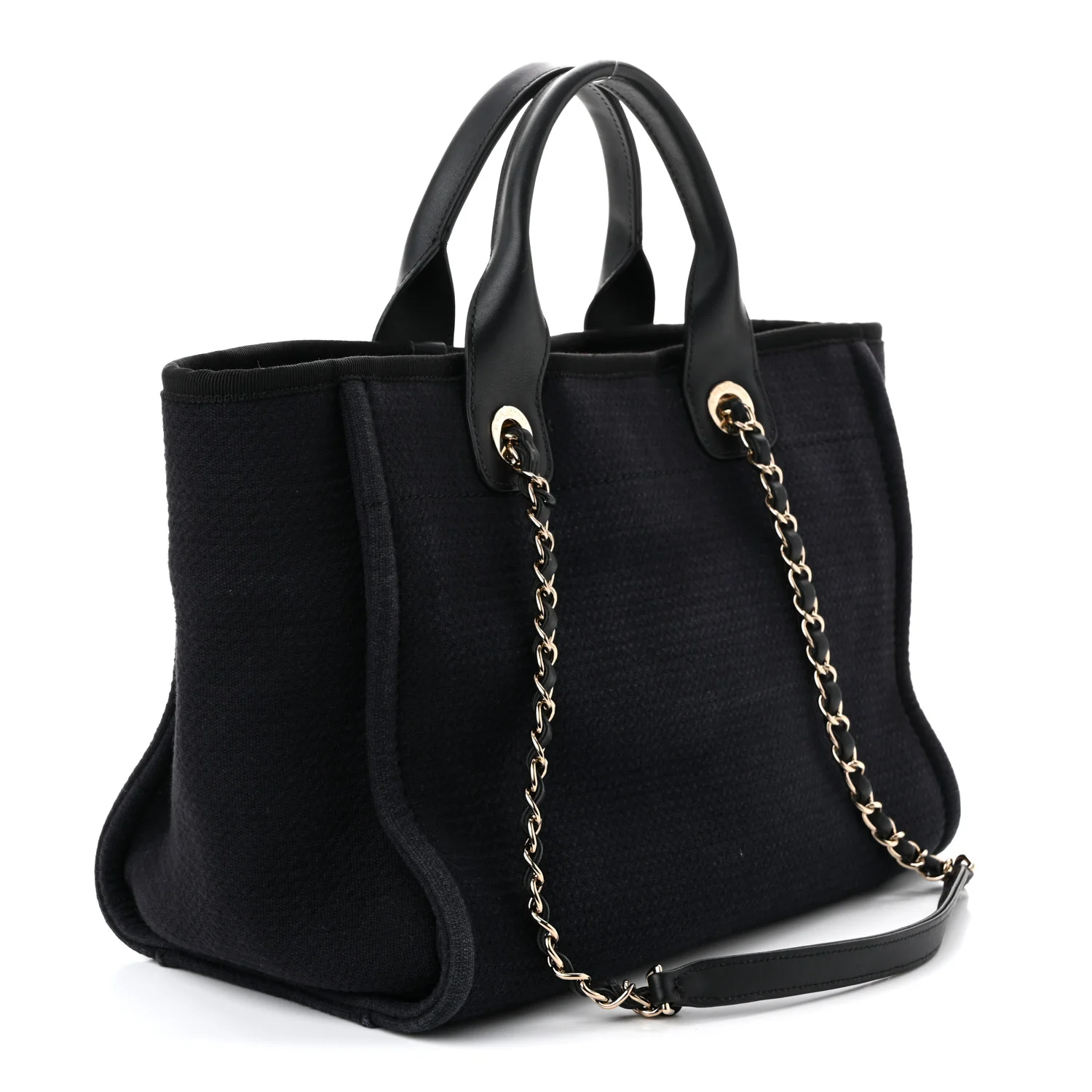 Mixed Fibers Small Deauville Tote Black - Top Club