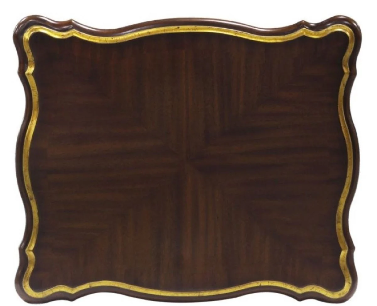 Luxury baroque side table dark brown / gold 58 x 48 x H. 66 cm - luxury quality