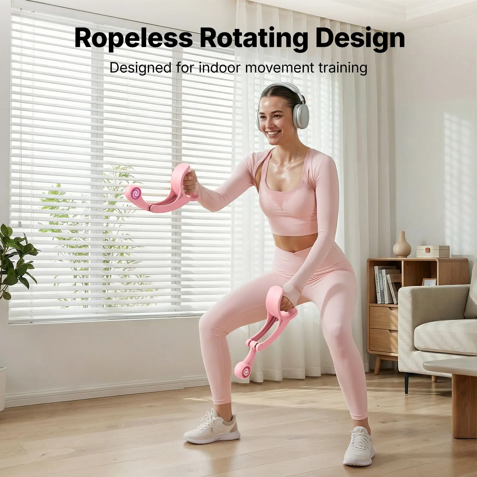 Merach Cordless Battle Rope – Portable Design, No Assembly Required| HIIT Workout for Arm & Cardio Training at Home| Non-Slip Grip Summer Vibes