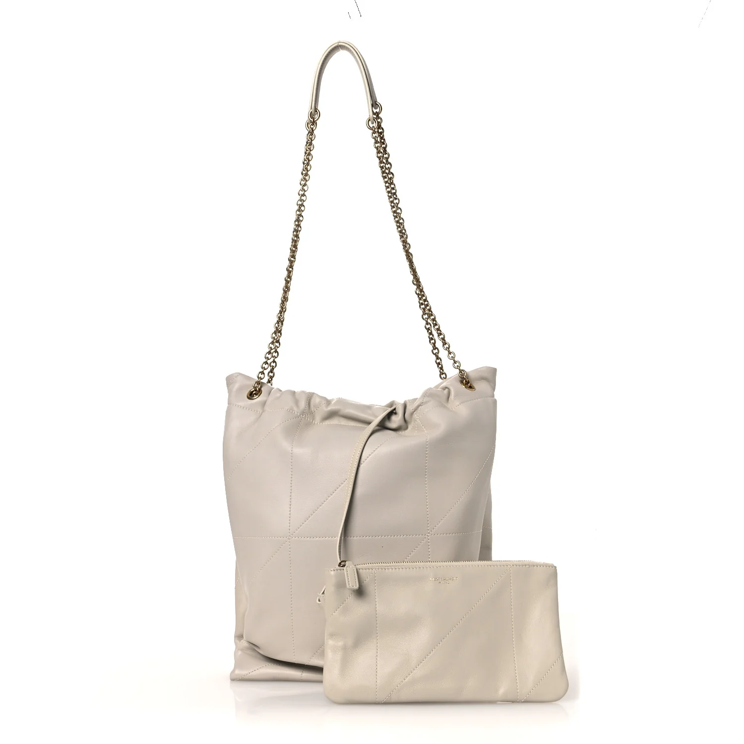 Lambskin Matelasse Monogram Medium Jamie 4.3 Pochon Blanc Vintage - Top Club