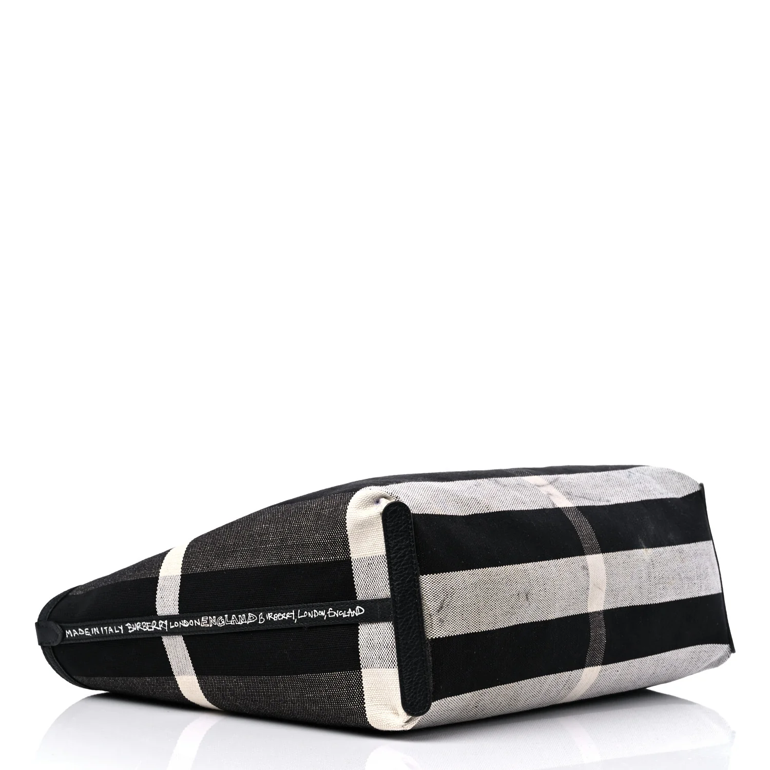 Coated Canvas Mega Check Medium Doodle Tote Black White - Top Club