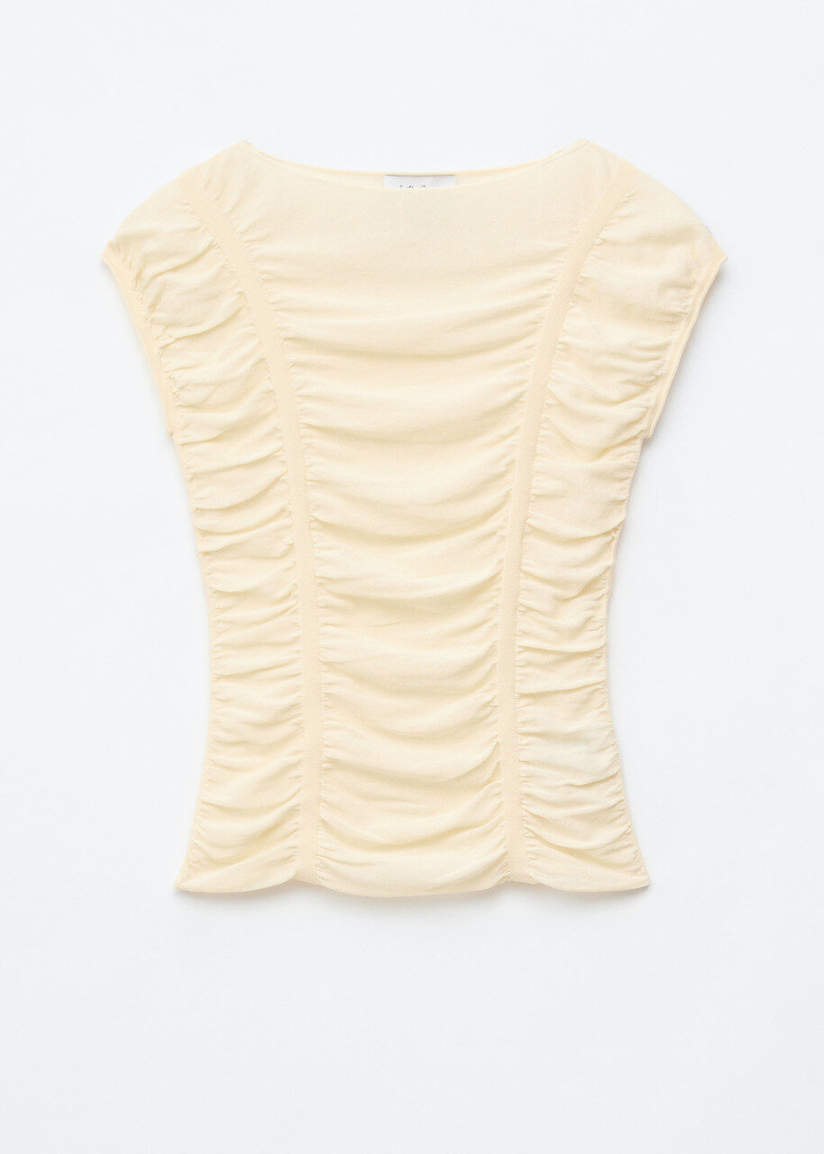 & Other Stories RUCHED CAP-SLEEVE TOP