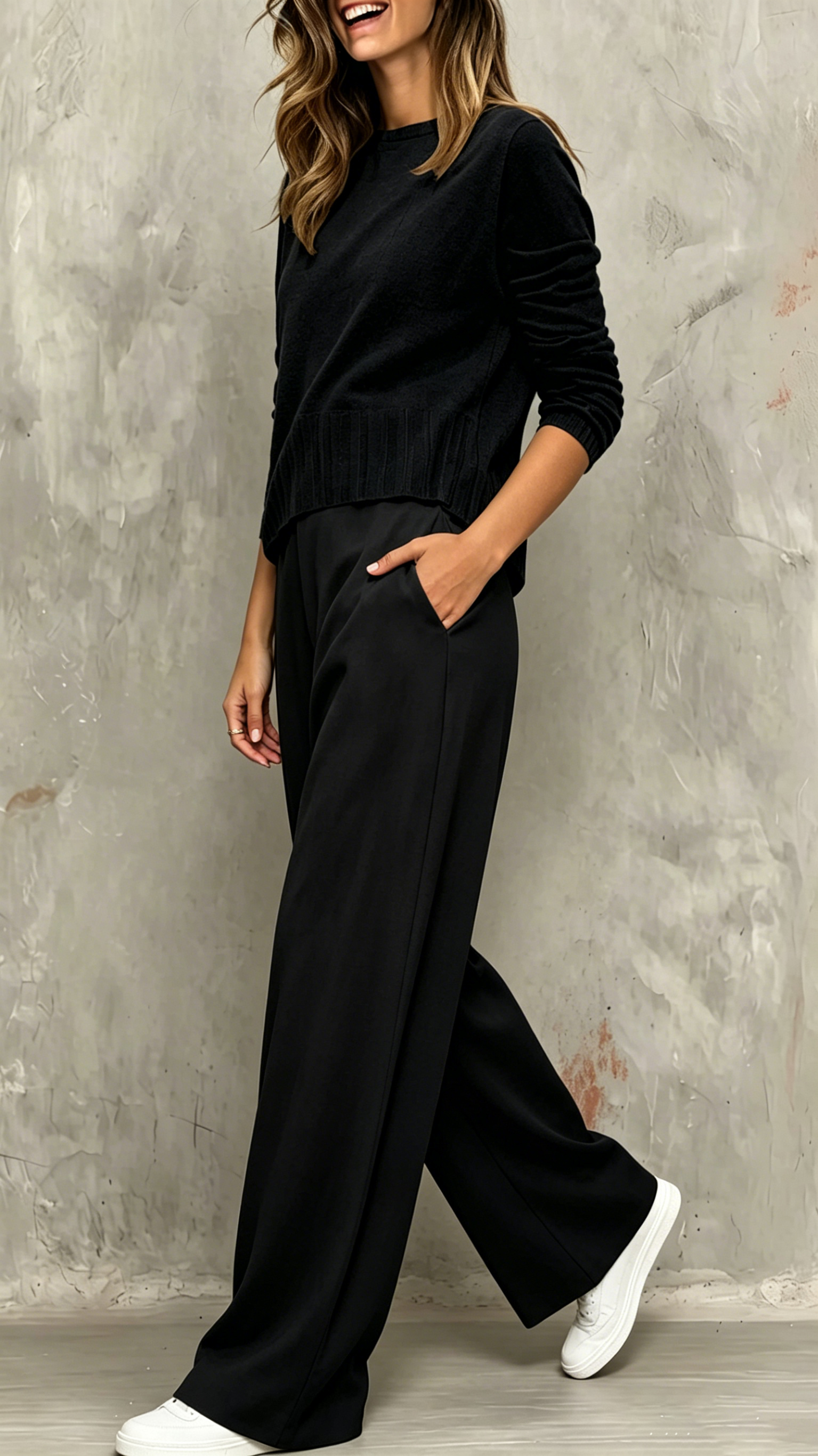 Women's Knitted Wide-Leg Pants Two-Piece Set - Nordfashionstorm - Women's Clothing, Fashion for You - Nordfashionstorm.com