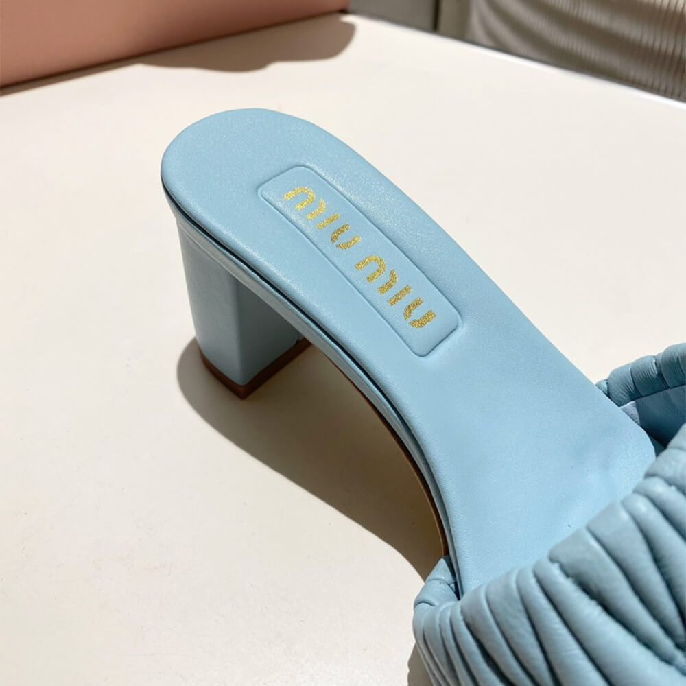 MiuMiu Matelass?? nappa leather slides - Top Club