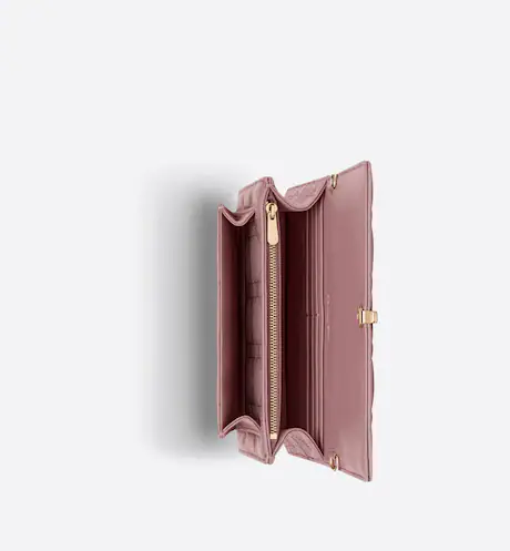LADY D CHAIN POUCH Peony Pink Cannage Lambskin - Top Club