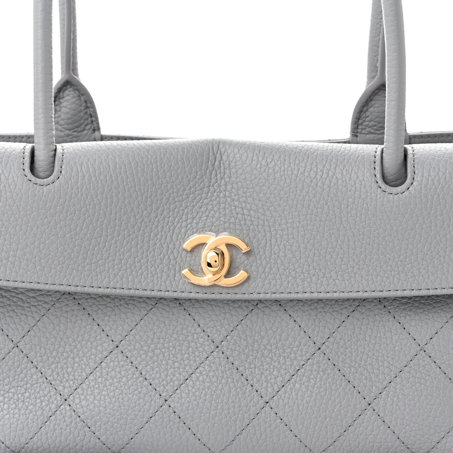 Grained Calfskin Urban Essentials Small Shopping Bag Grey - Top Club