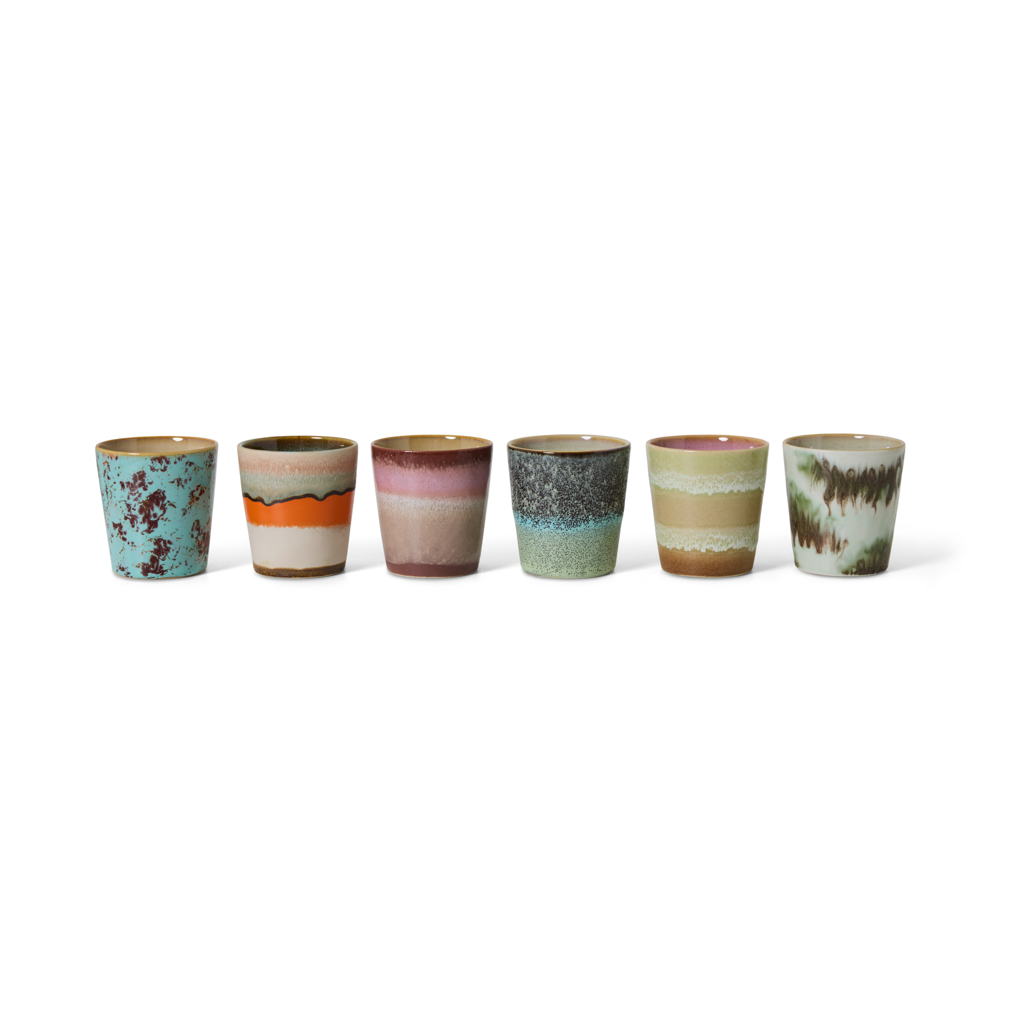 Servies 70's Ceramics koffie mok Surreal - set van 6