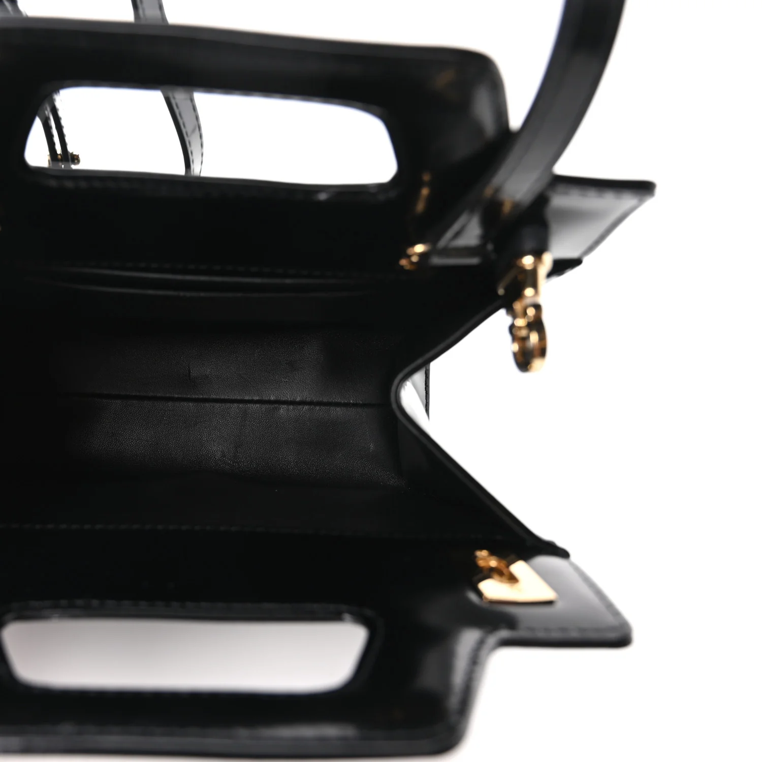 Brushed Calfskin Mini Wanda Top Handle Bag Black - Top Club