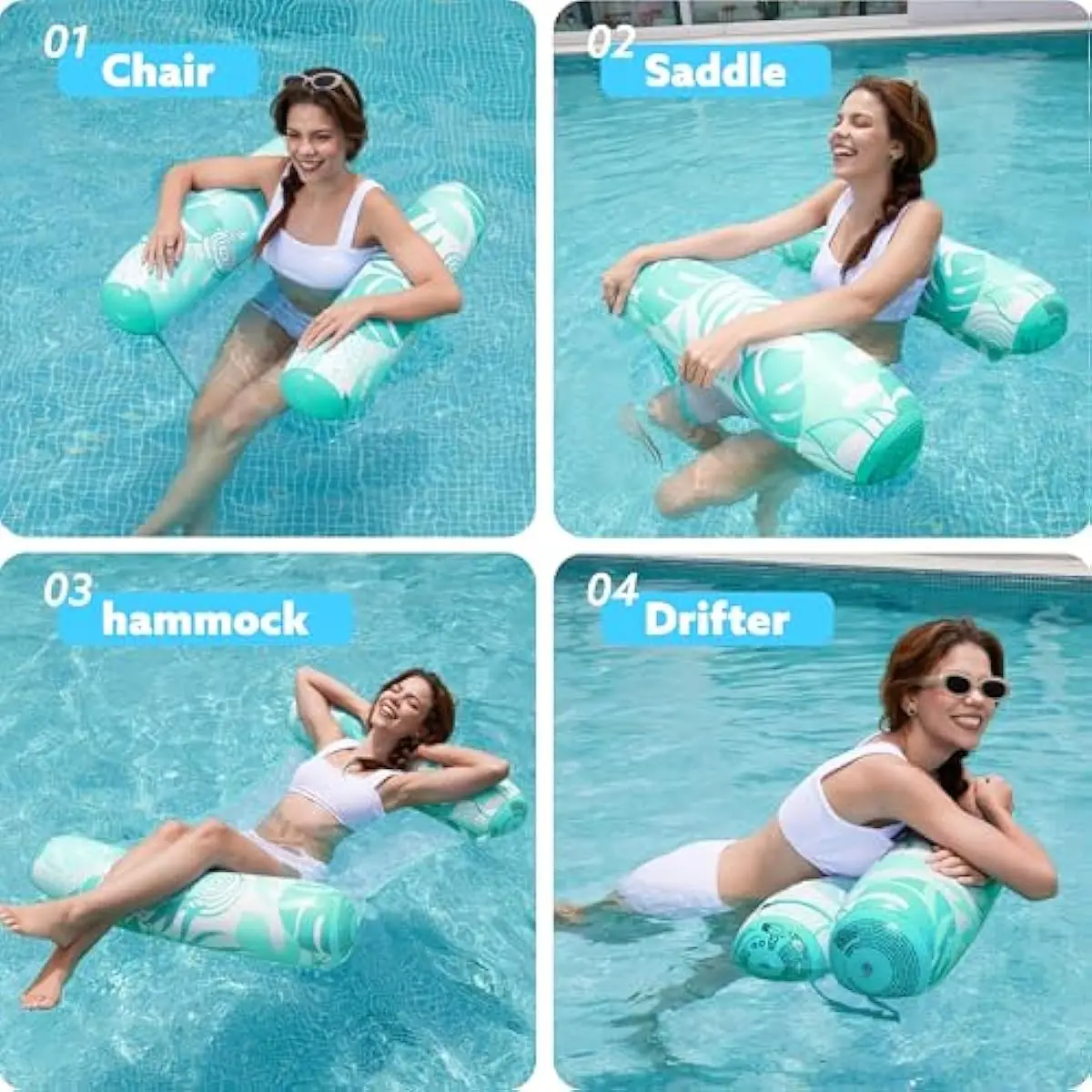 SLOOSH Hammock Pool Floats for Adults, 4-in-1 Multi-Purpose Inflatable Pool Floaties PVC Water Hammock Lounge FloatiesDealsForYouDays