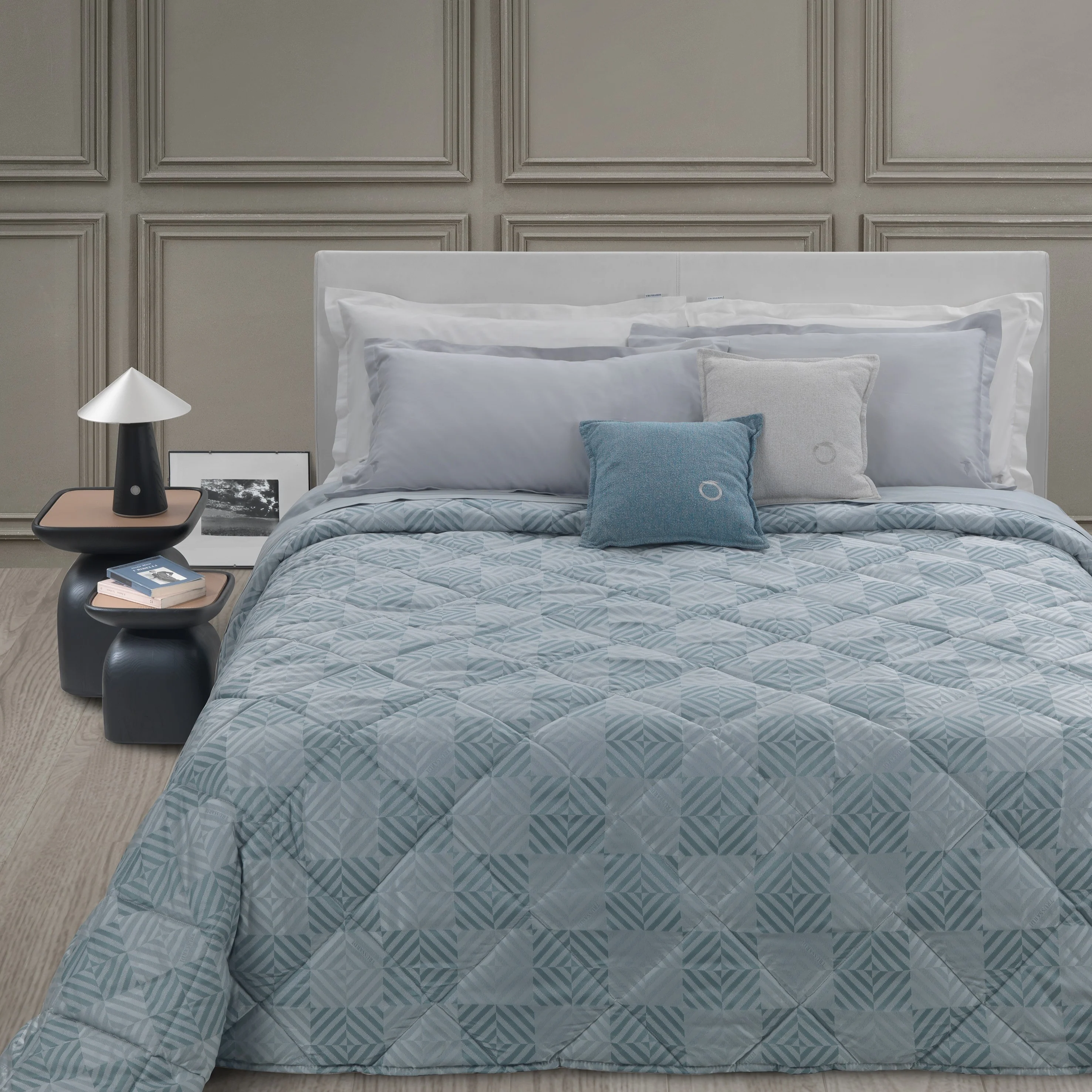 Trapunta In Raso Jacquard Rombhus Matrimoniale