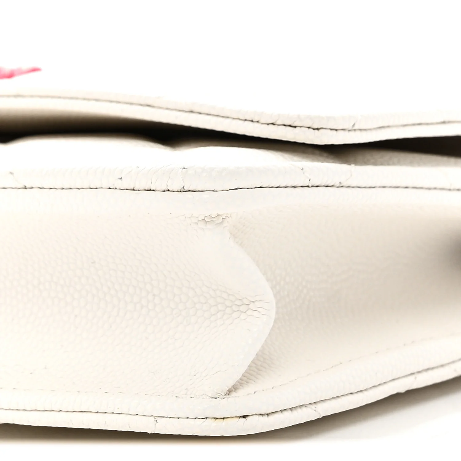 Caviar Quilted Chanel 19 Wallet On Chain WOC White Pink - Top Club