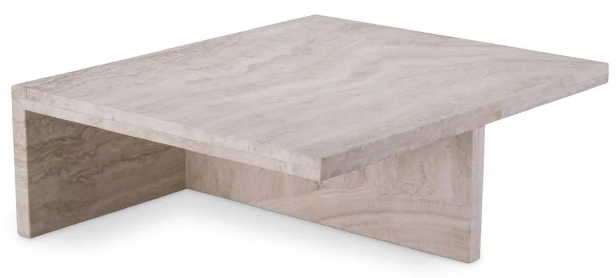 Luxury travertine coffee table beige 70 x 60 x H. 23.5 cm - natural stone living room table - living room furniture - natural stone furniture - travertine furniture - luxury furniture - luxury furnishings