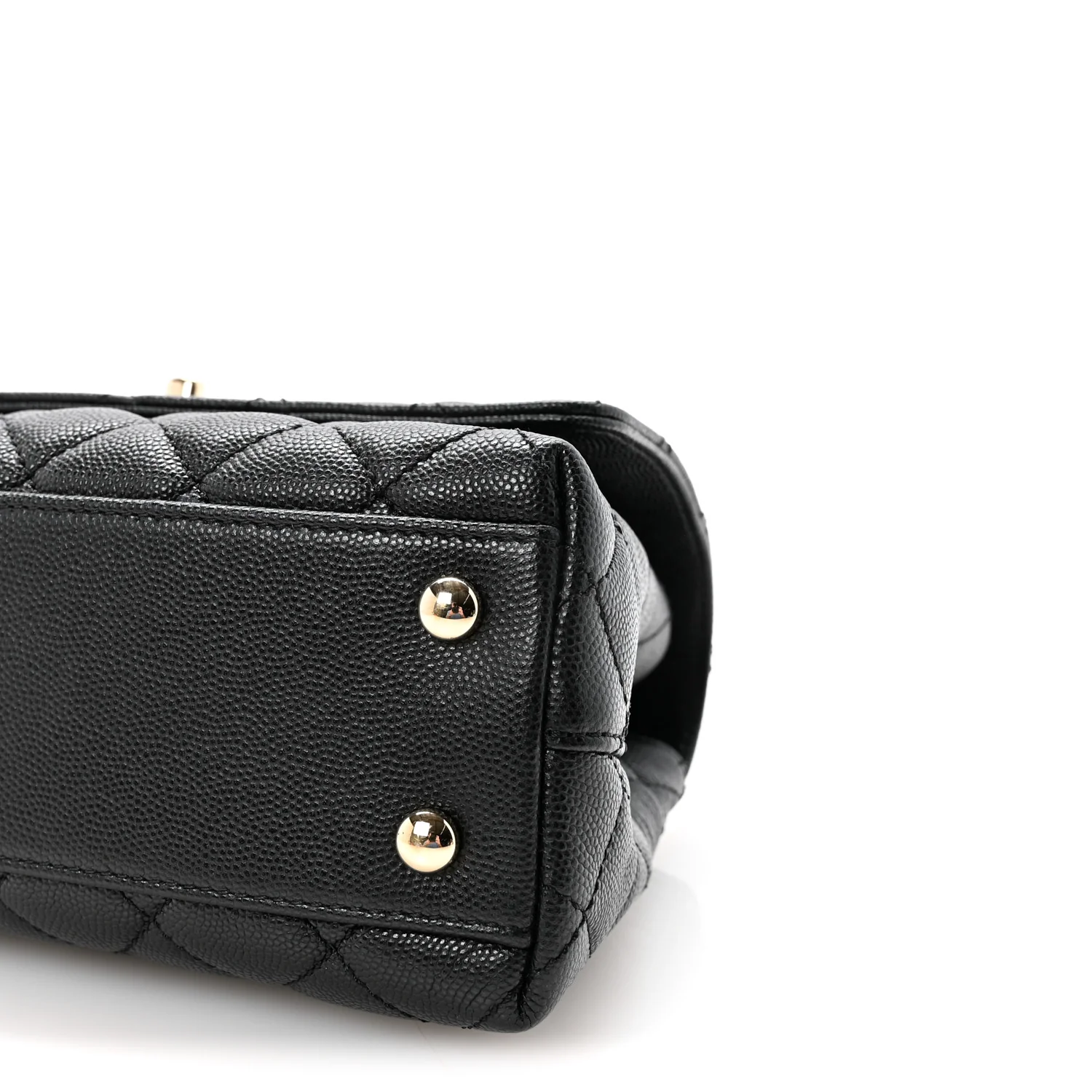 Caviar Quilted Mini Coco Handle Flap Black - Top Club
