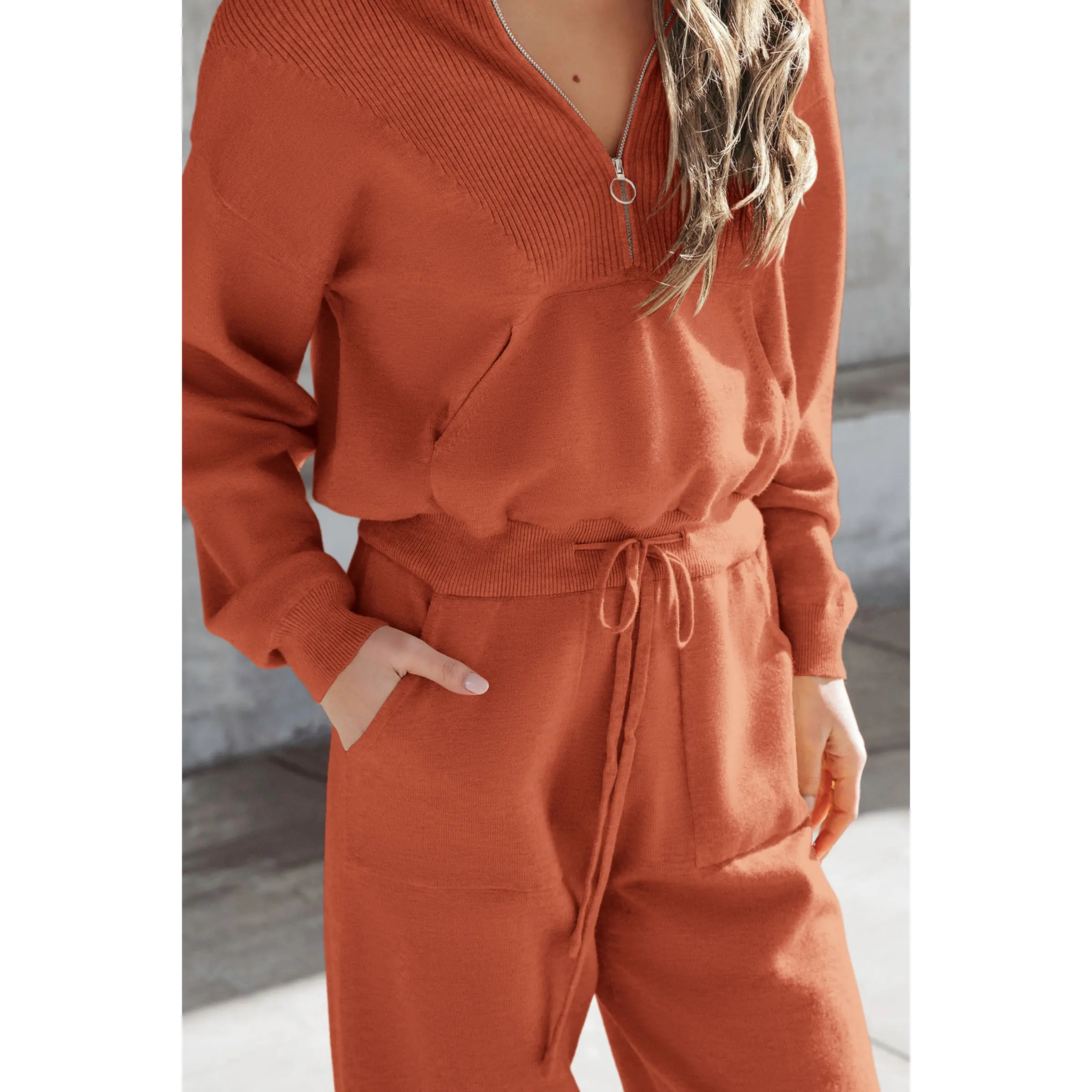 PrettyGarden Women's 2-Piece Sweater Set Pullover Zip Up Sweatshirt Jogger Sweatpants Tracksuit Casual Outfit