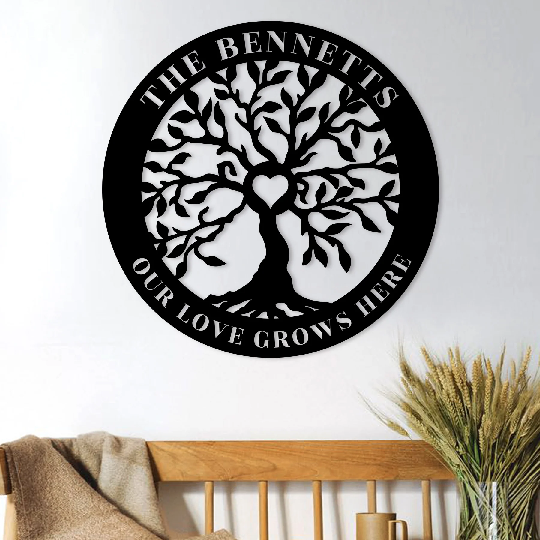 Our Love Grows Here Custom Metal Art - Alvarez Pro Painting LLC