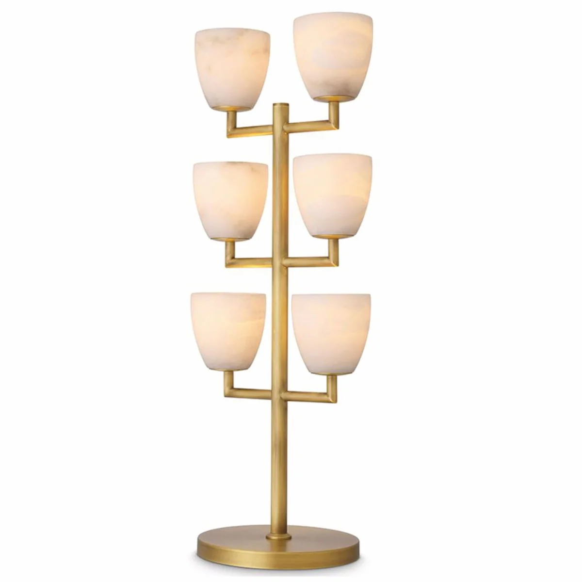 Luxury table lamp brass / alabaster H. 81 cm - Luxury Lights