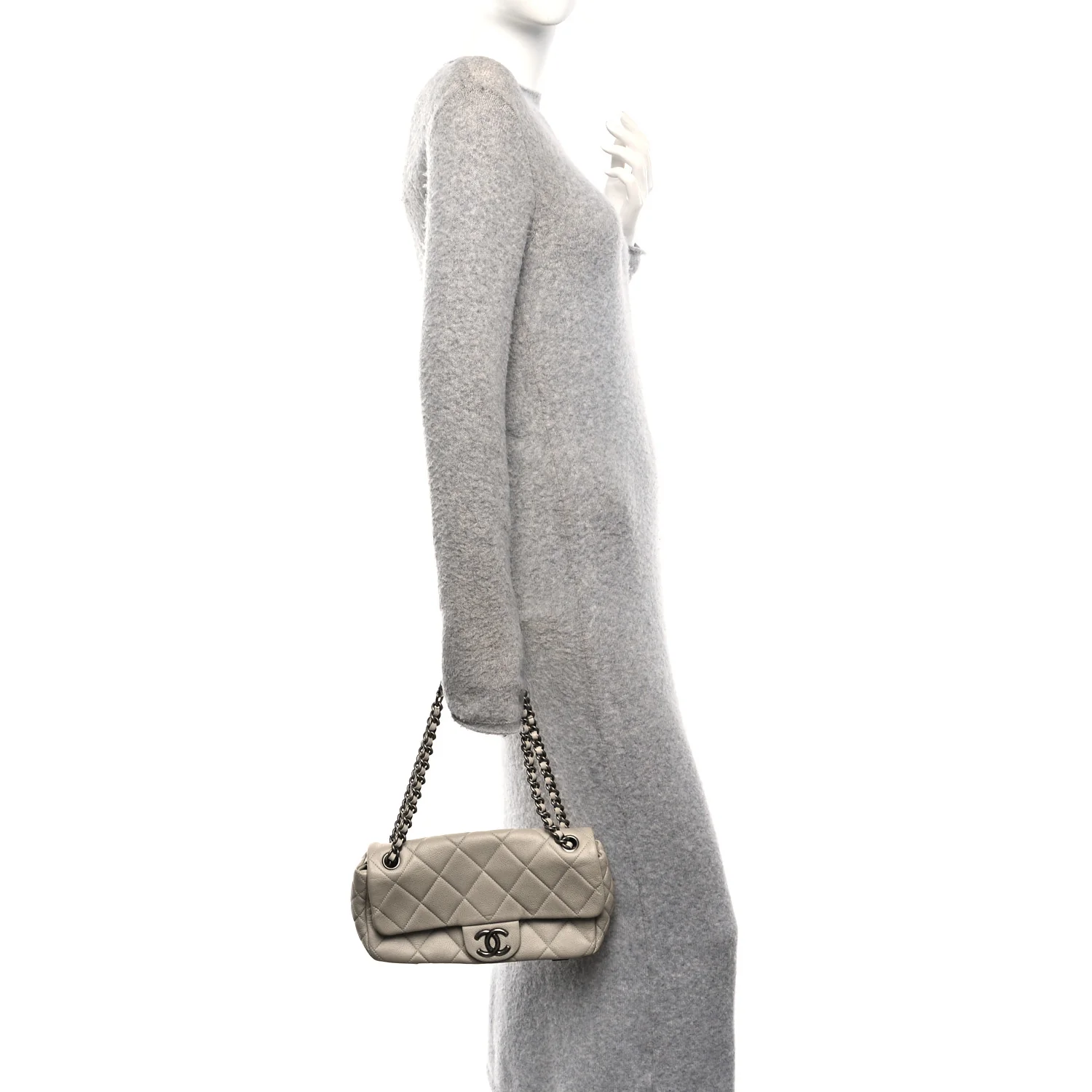 Caviar Quilted Coco Casual Flap Ivory