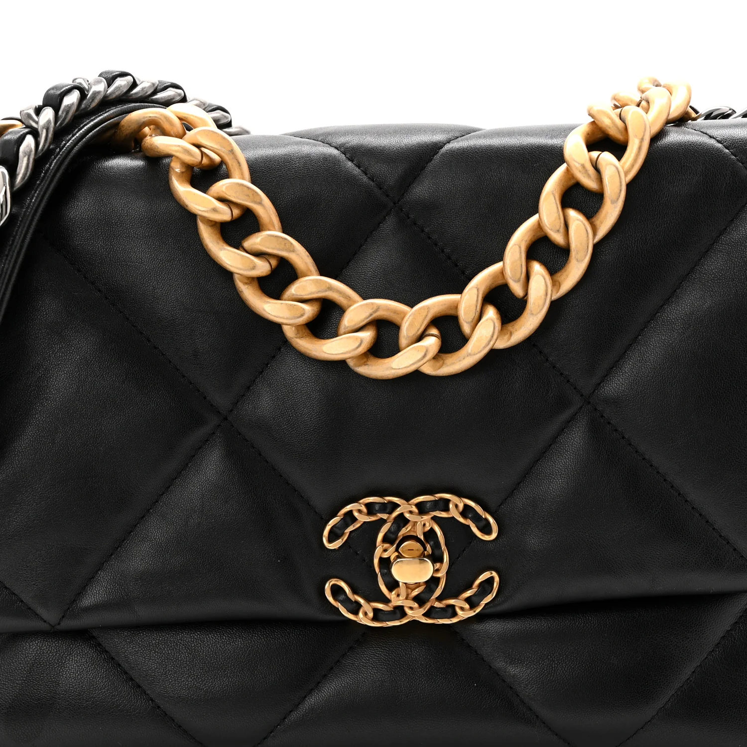Goatskin Quilted Large Chanel 19 Flap Black - Top Club