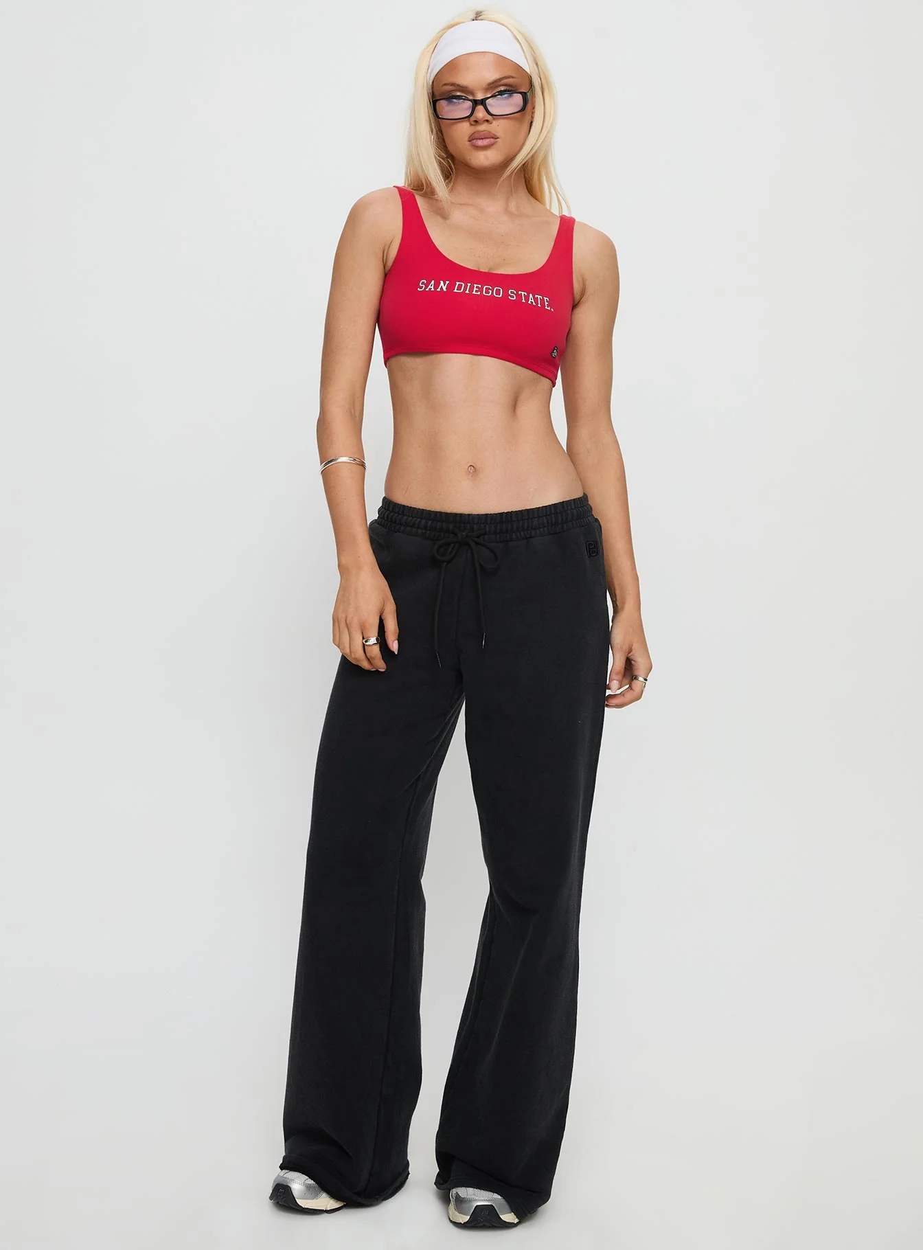 SDSU Scoop Neck Crop Top Red