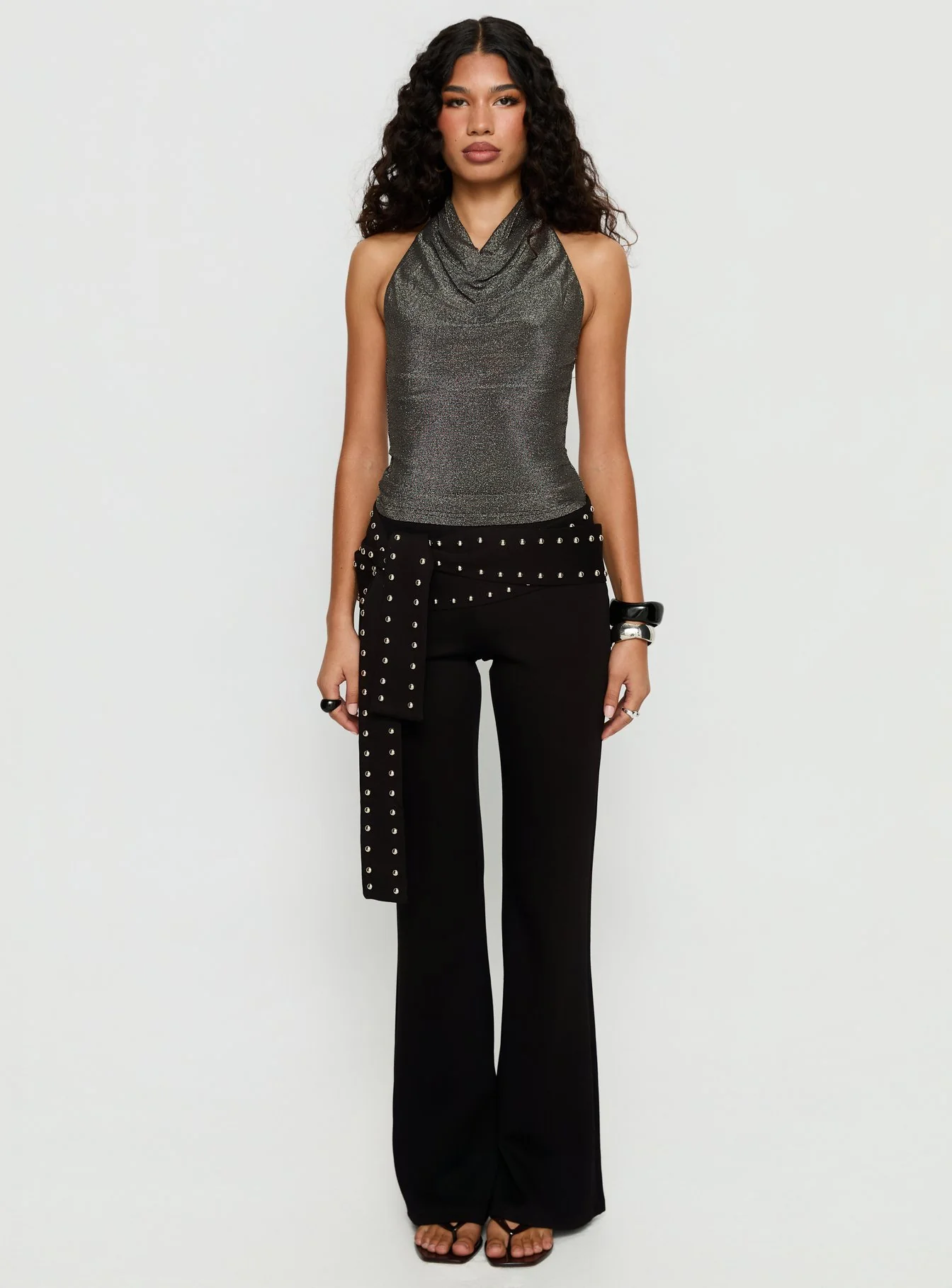 Giggle Top Charcoal Shimmer