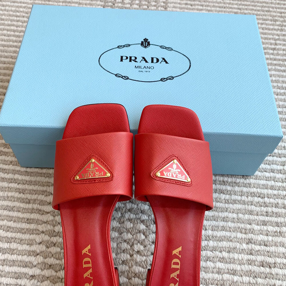 Prada Saffiano patent leather sandals - Top Club